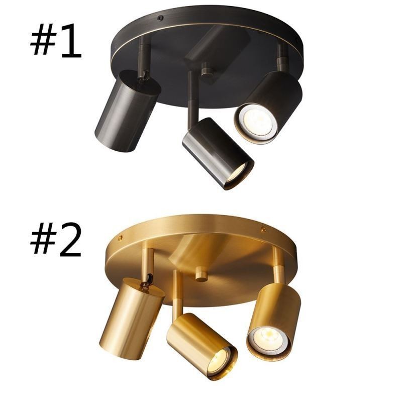Plafonnier moderne noir doré avec 3 lumières, éclairage d'intérieur en cuivre