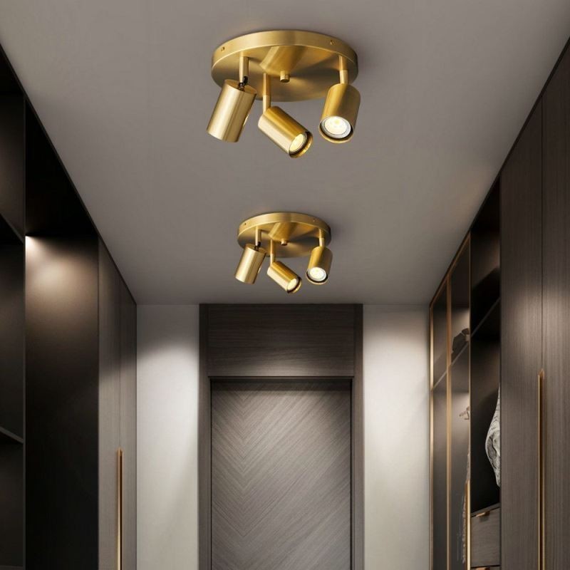 Plafonnier moderne noir doré avec 3 lumières, éclairage d'intérieur en cuivre