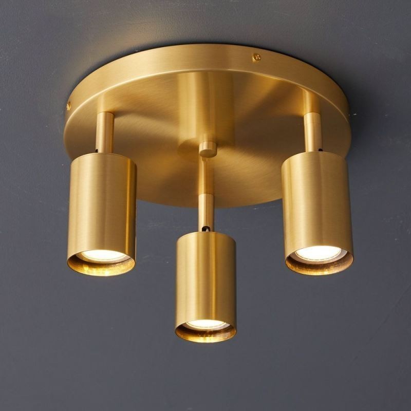 Plafonnier moderne noir doré avec 3 lumières, éclairage d'intérieur en cuivre