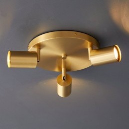 Plafonnier moderne noir doré avec 3 lumières, éclairage d'intérieur en cuivre