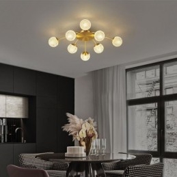 Plafonnier décoratif moderne à encastrer doré