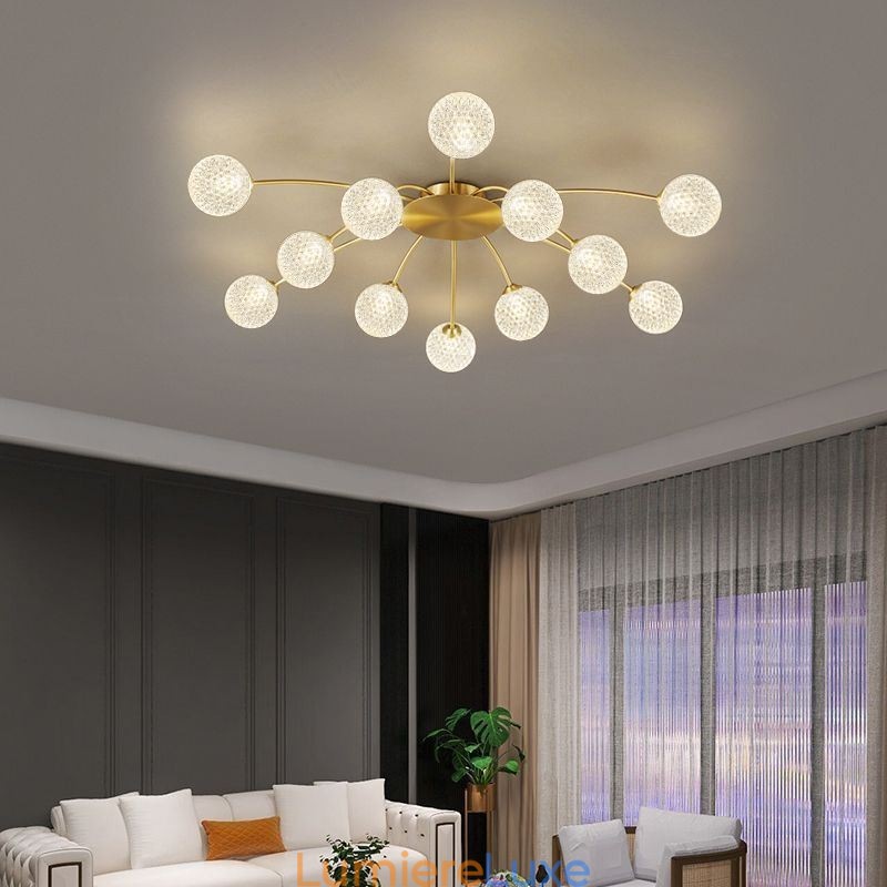 Plafonnier décoratif moderne à encastrer doré