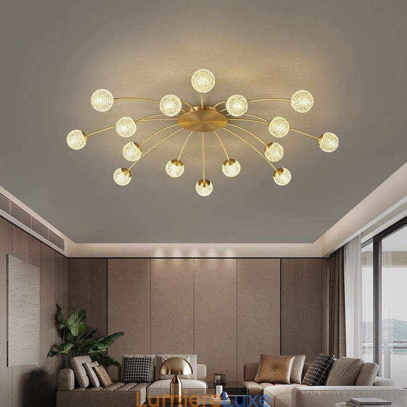 Plafonnier décoratif moderne à encastrer doré