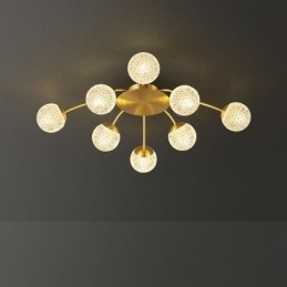 Plafonnier décoratif moderne à encastrer doré