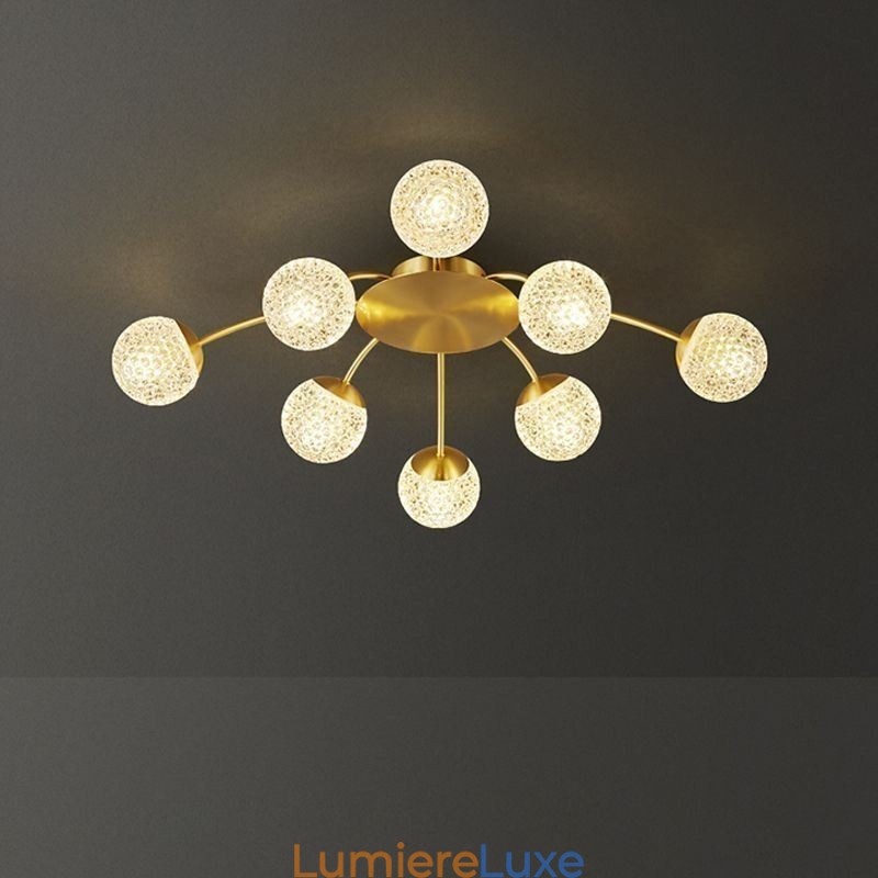 Plafonnier décoratif moderne à encastrer doré