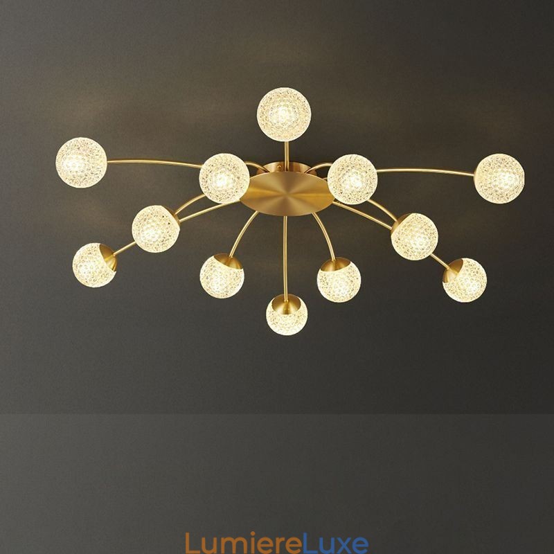 Plafonnier décoratif moderne à encastrer doré