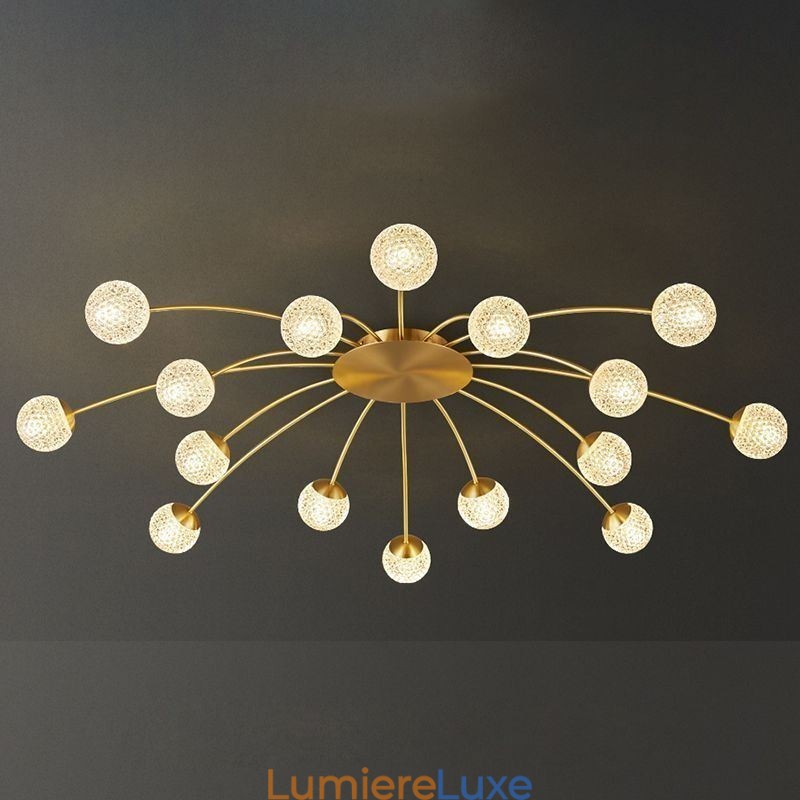 Plafonnier décoratif moderne à encastrer doré