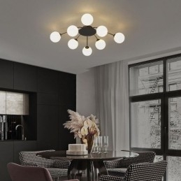 Plafonnier noir moderne à encastrer, luminaire décoratif