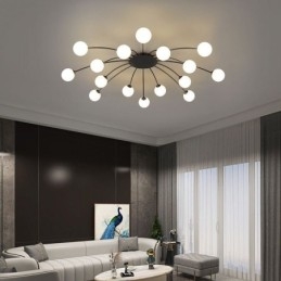 Plafonnier noir moderne à encastrer, luminaire décoratif