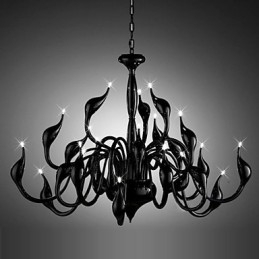 Lustre moderne 24 lumières G4 peinture noire
