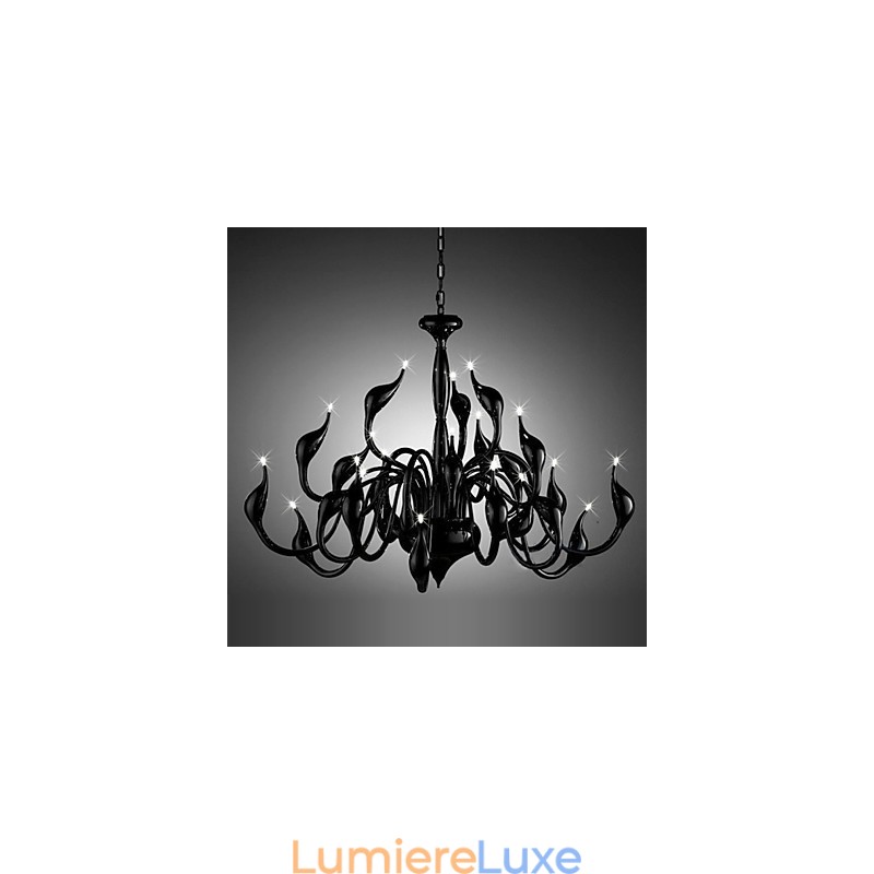 Lustre moderne 24 lumières G4 peinture noire