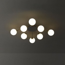 Plafonnier noir moderne à encastrer, luminaire décoratif