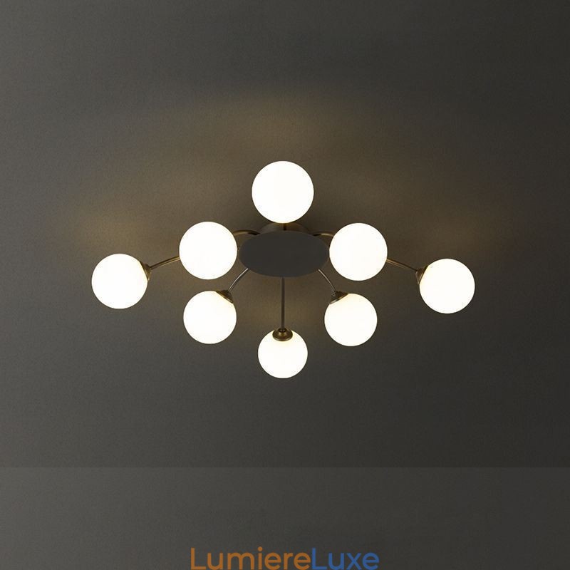 Plafonnier noir moderne à encastrer, luminaire décoratif