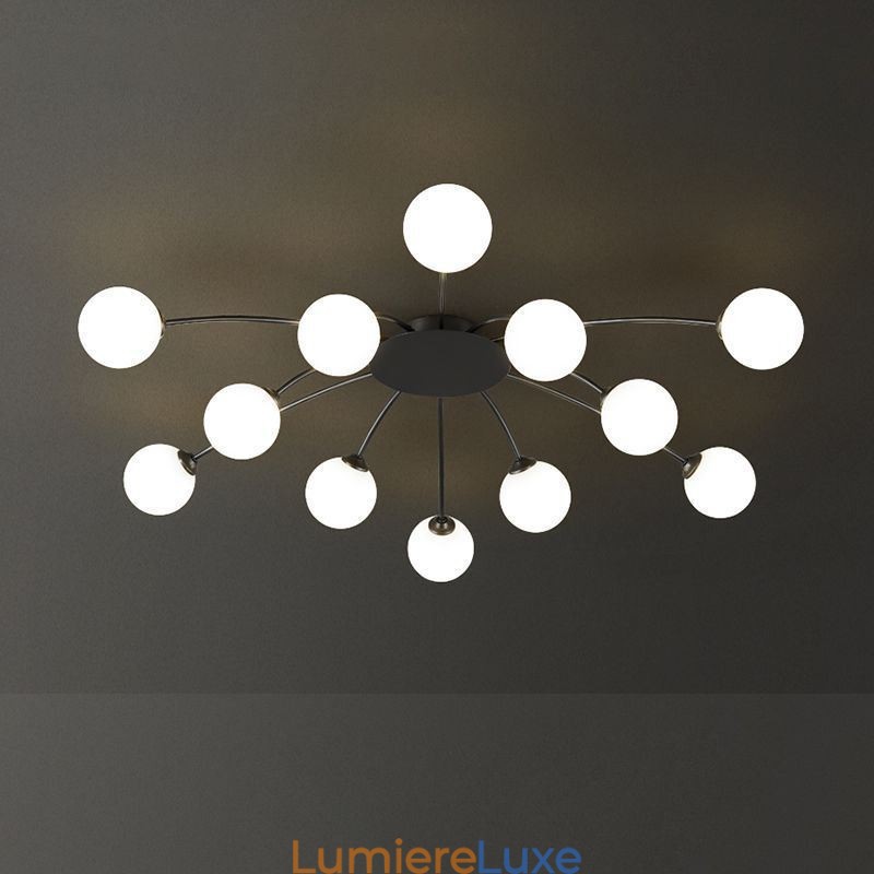 Plafonnier noir moderne à encastrer, luminaire décoratif