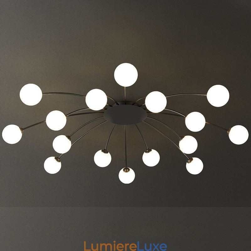 Plafonnier noir moderne à encastrer, luminaire décoratif