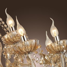 Lustre en cristal de luxe moderne à 2 niveaux, 12 lumières