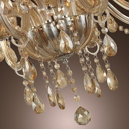 Lustre en cristal de luxe moderne à 2 niveaux, 12 lumières
