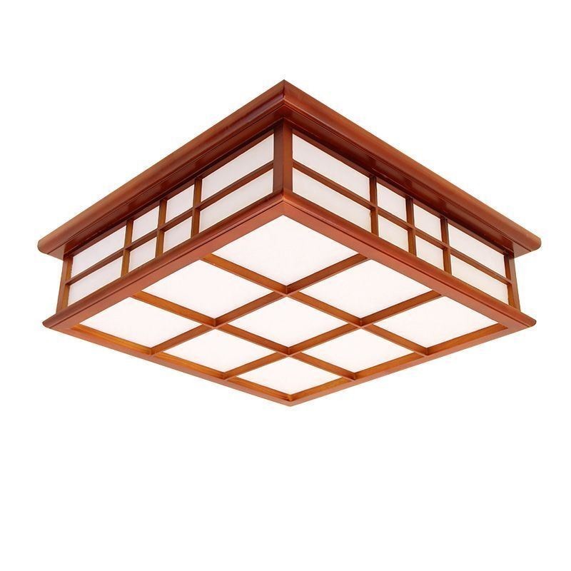 Plafonnier encastré en bois de style rétro