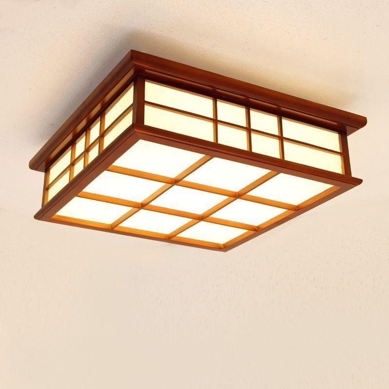 Plafonnier encastré en bois de style rétro