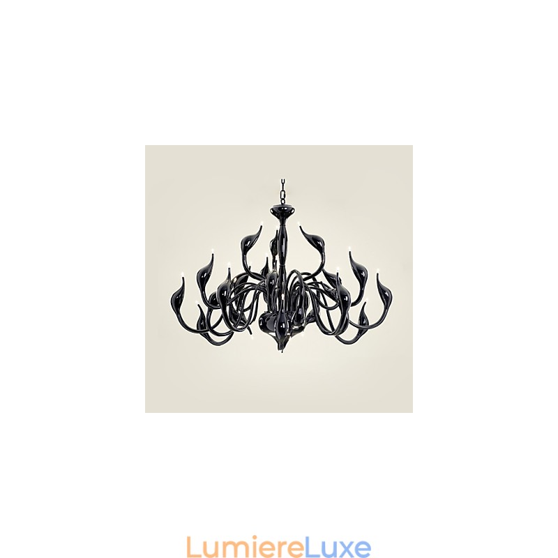 Lustre moderne 24 lumières G4 peinture noire