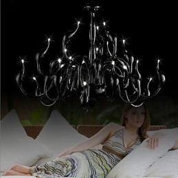 Lustre moderne 24 lumières G4 peinture noire