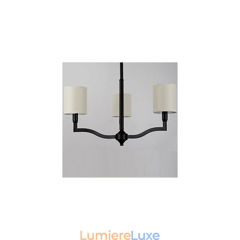 Lampes suspendues de style campagnard américain, lampes et lanternes nordiques en tissu chaud contracté