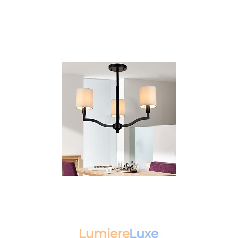 Lampes suspendues de style campagnard américain, lampes et lanternes nordiques en tissu chaud contracté