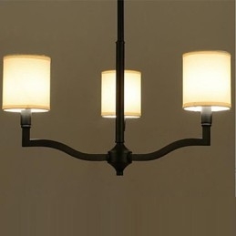 Lampes suspendues de style campagnard américain, lampes et lanternes nordiques en tissu chaud contracté
