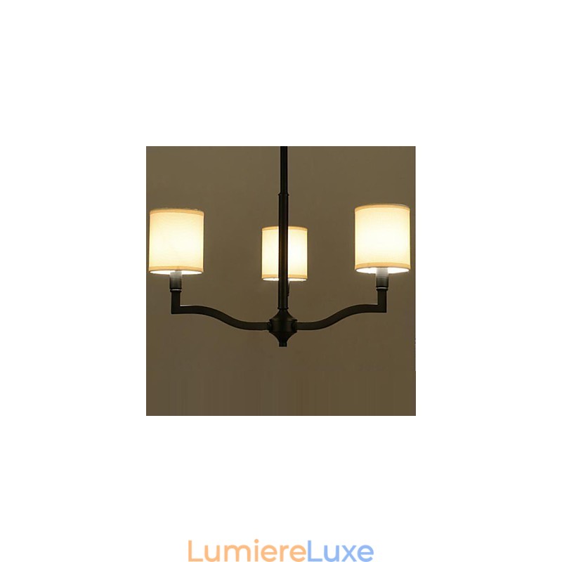 Lampes suspendues de style campagnard américain, lampes et lanternes nordiques en tissu chaud contracté
