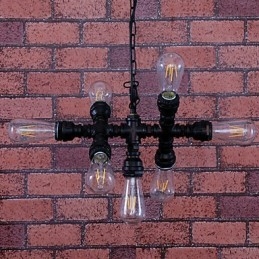 Lustre en métal peint vintage