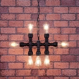 Lustre en métal peint vintage