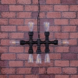 Lustre en métal peint vintage