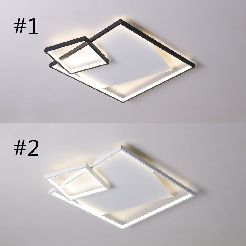 Plafonnier carré moderne, luminaires d'intérieur intelligents
