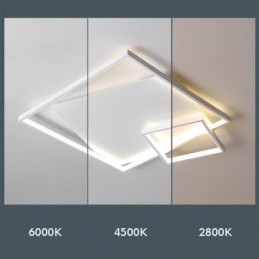 Plafonnier carré moderne, luminaires d'intérieur intelligents