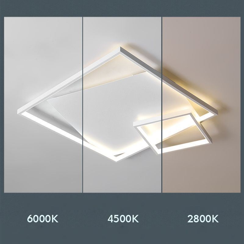 Plafonnier carré moderne, luminaires d'intérieur intelligents