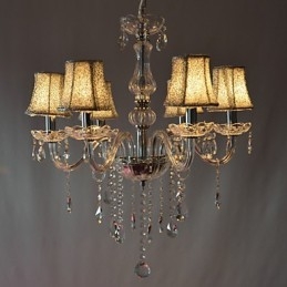 Lustre de luxe moderne à 6 lumières en cristal