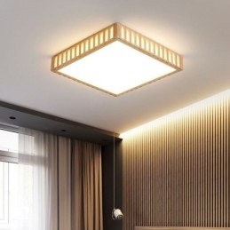 Plafonnier japonais carré en bois
