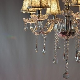 Lustre de luxe moderne à 6 lumières en cristal