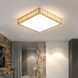 Plafonnier japonais carré en bois