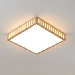 Plafonnier japonais carré en bois