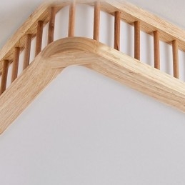 Plafonnier japonais carré en bois