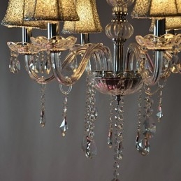 Lustre de luxe moderne à 6 lumières en cristal