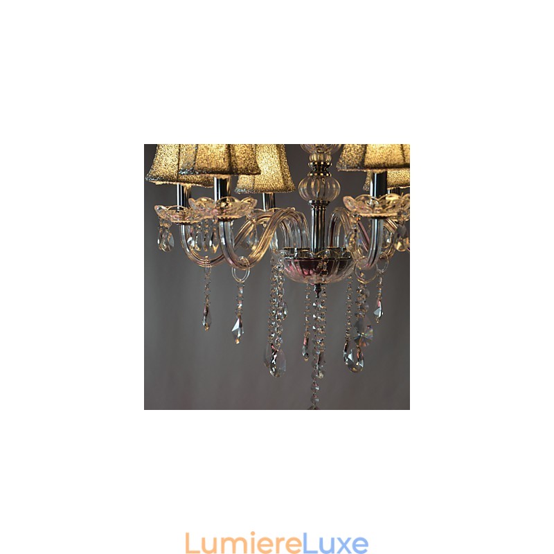 Lustre de luxe moderne à 6 lumières en cristal