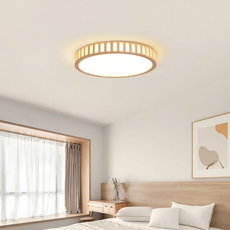 Lampe japonaise en bois pour plafond