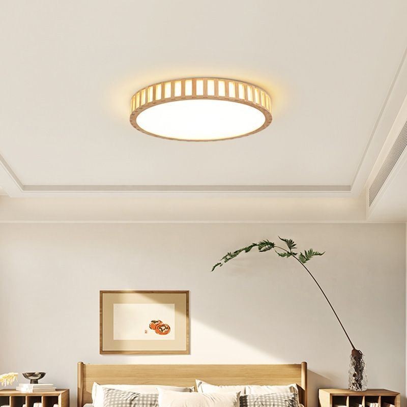 Lampe japonaise en bois pour plafond