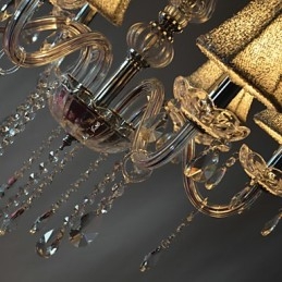 Lustre de luxe moderne à 6 lumières en cristal