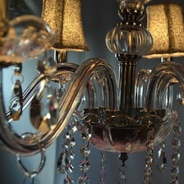 Lustre de luxe moderne à 6 lumières en cristal