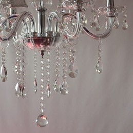 Lustre de luxe moderne à 6 lumières en cristal