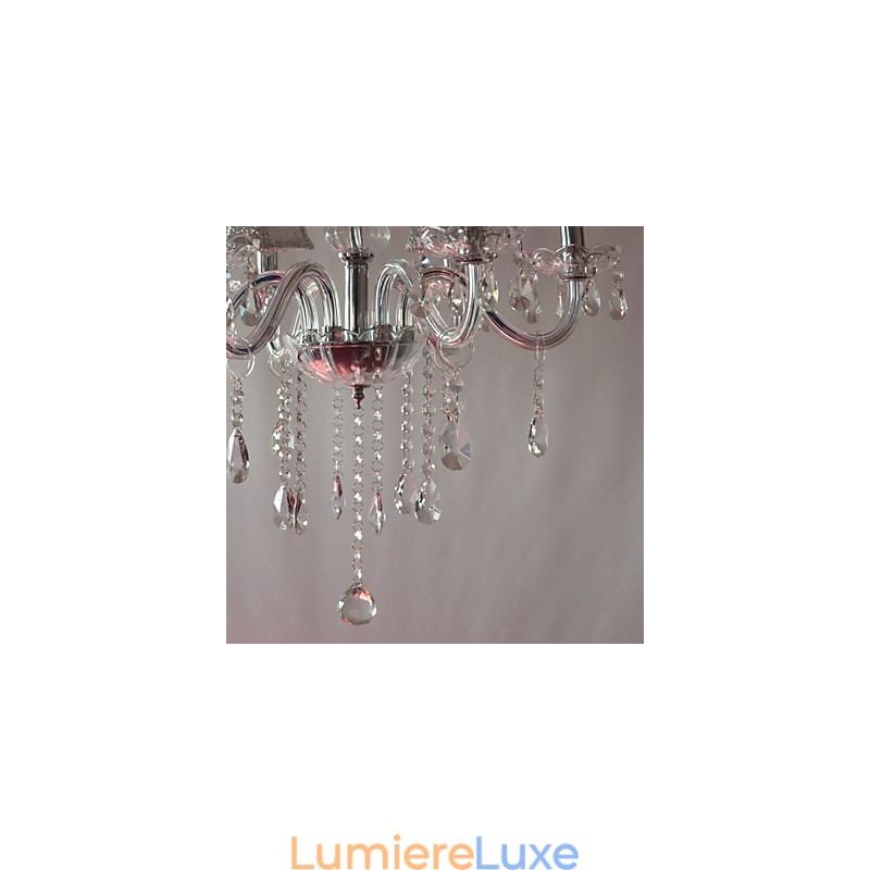 Lustre de luxe moderne à 6 lumières en cristal