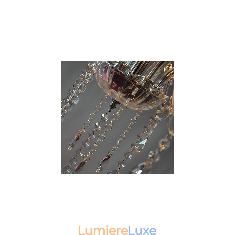 Lustre de luxe moderne à 6 lumières en cristal